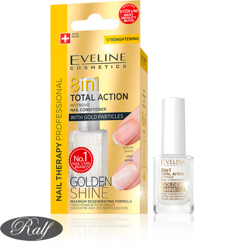 Eveline - 8 in 1 total action golden shine - tratament pentru unghii